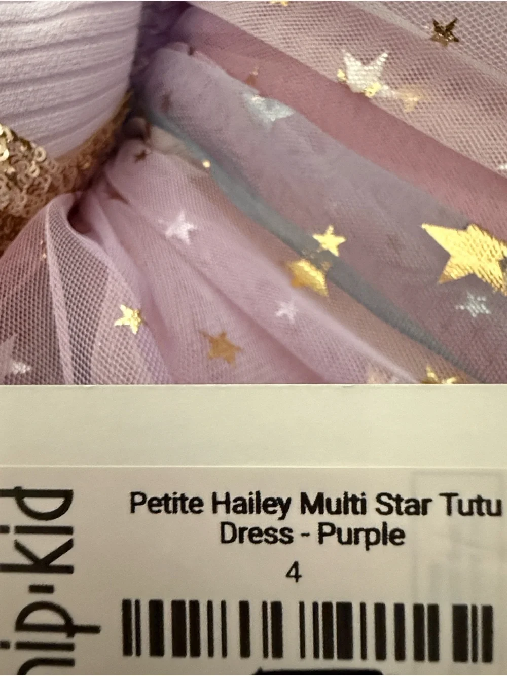 Petite Hailey Sequin Star Tulle Dress Girls 4 NWT